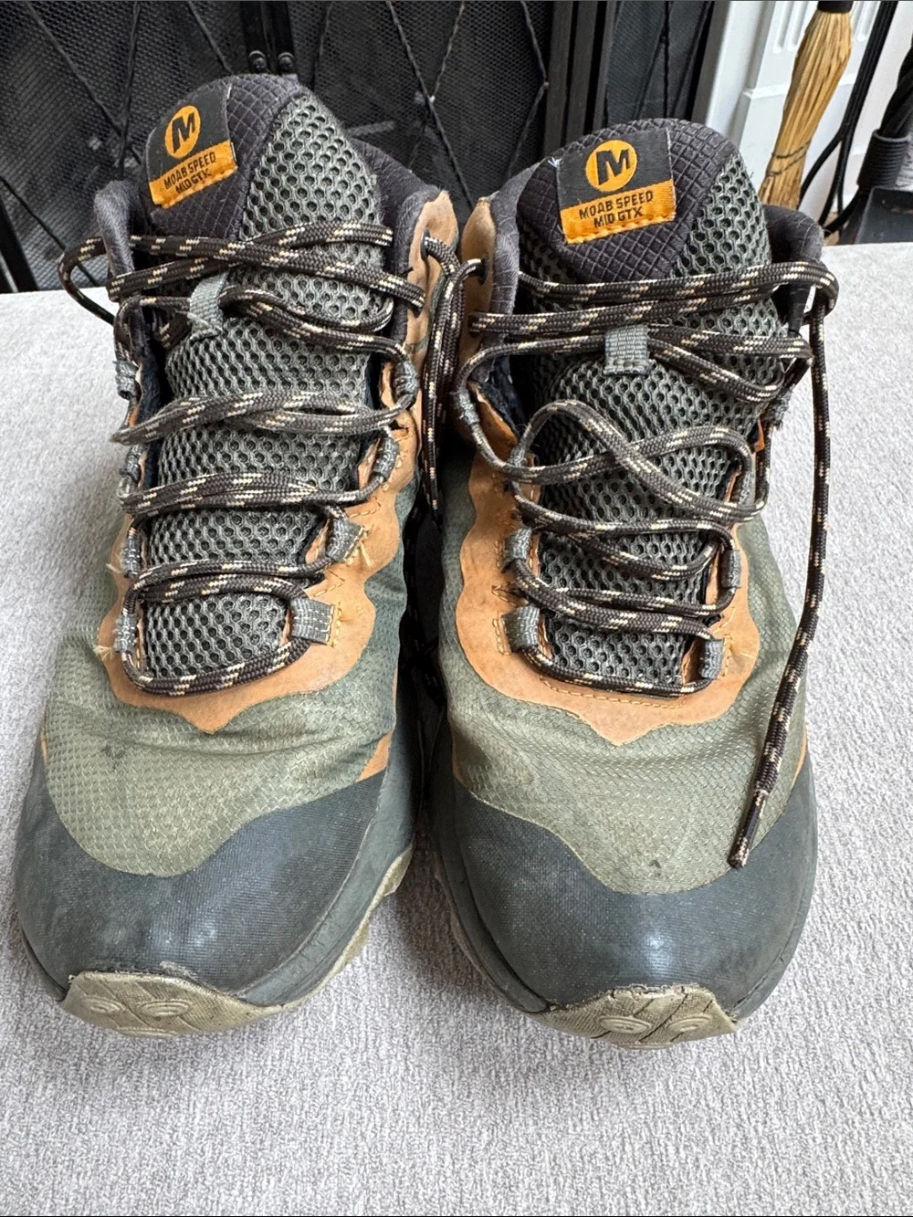 Merrell Olive Green and Brown Gore-Tex Mid Hiking Boots